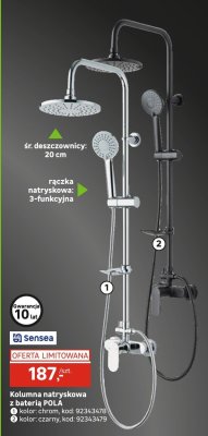 Kolumna natryskowa z baterią POLA kolor chrom promocja w Leroy Merlin