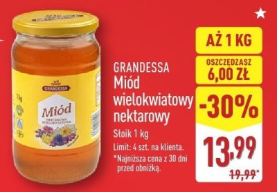 Miód wielokwiatowy nektarowy promocja w Aldi
