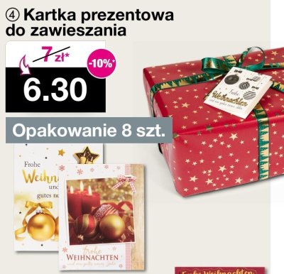 Kartka prezentowa do zawieszania promocja w Woolworth