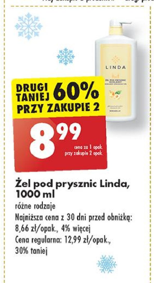 Żel pod prysznic micelarny mirabelle Linda promocja