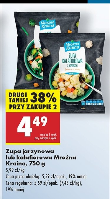 Zupa kalafiorowa Mroźna kraina promocja w Biedronka