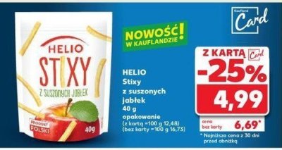 Stixy suszone jabłko Helio promocja