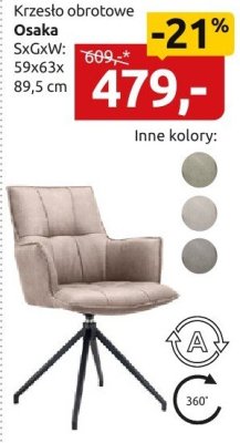 Krzesło obrotowe Osaka, SxGxW: 59x63x89,5cm promocja w Black Red White