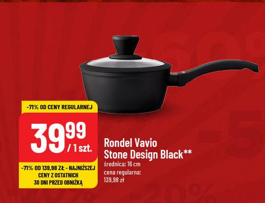 Rondel stone design black 16 cm Vavio promocja w POLOmarket