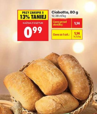 Ciabatta 80 g promocja w Biedronka