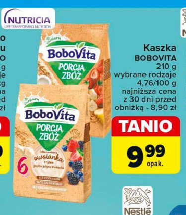 Owsianka z ryżem jagoda- jeżyna- truskawka Bobovita porcja zbóż promocja