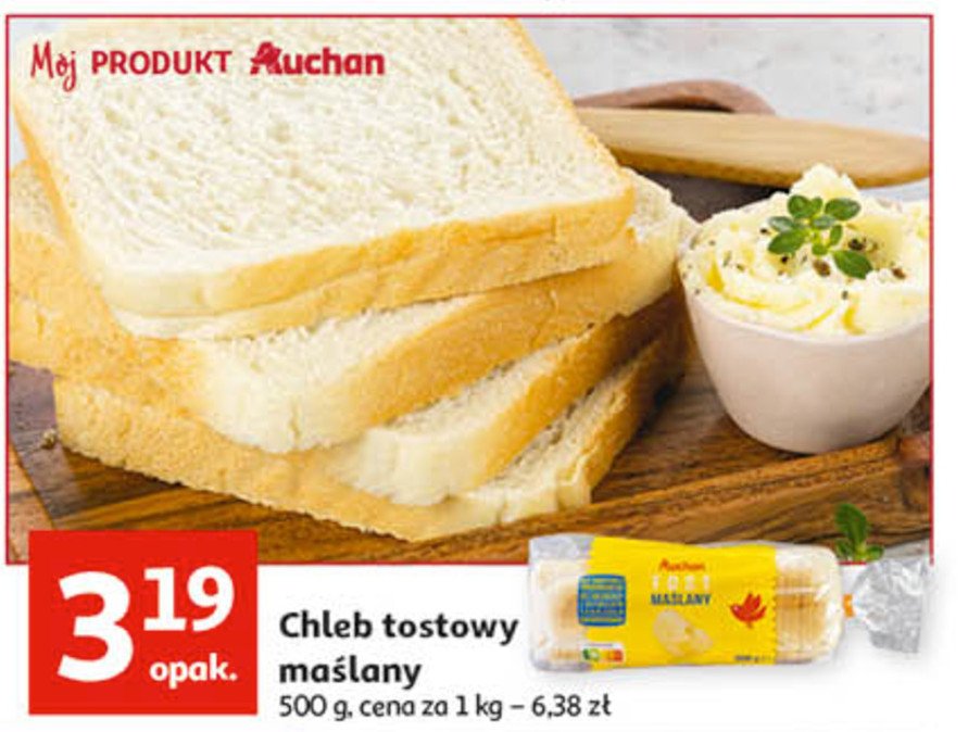 Chleb tostowy maślany Auchan promocje
