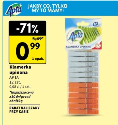 Klamerka upinana APTA 12 szt. promocja w Intermarche