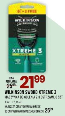 Maszynka do golenia WILKINSON SWORD XTREME 3 promocja w Drogerie Natura