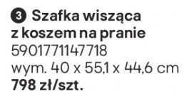 Szafka wisząca z koszem na pranie promocja w Castorama
