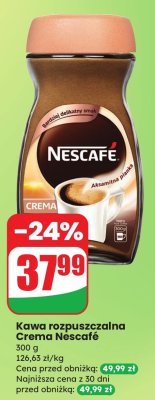 Kawa rozpuszczalna Crema 300 g promocja w Dino