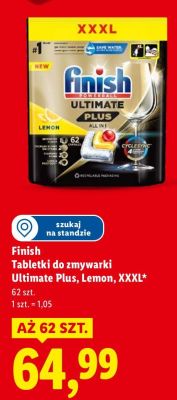 Tabletki do zmywarki Finish Ultimate Plus, Lemon, XXXL promocja w Lidl