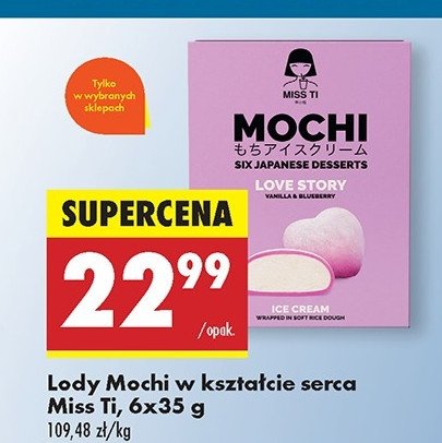 Lody mochi vanilla & blueberry Miss ti promocja