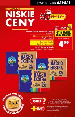 Masło ekstra Łowickie 200g  promocja w Biedronka