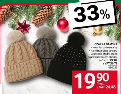 Czapka damska promocja w Selgros
