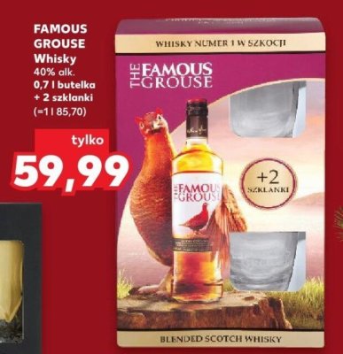 Whisky FAMOUS GROUSE + 2 szklanki promocja w Kaufland