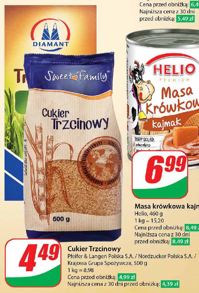 Cukier trzcinowy dry demerara DIAMANT GOLDEN SUGAR Diamant polska promocja