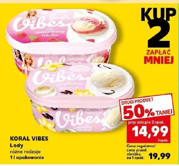 Lody śmietankowo-waniliowe Koral vibes promocja