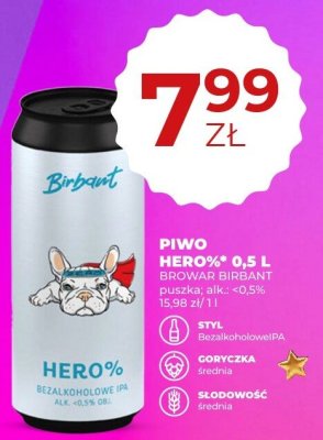 Piwo bezalkoholowe Hero% 0,5 l promocja w Duży Ben