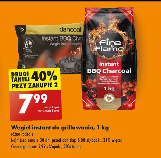 Węgiel instant Fire & flame promocja