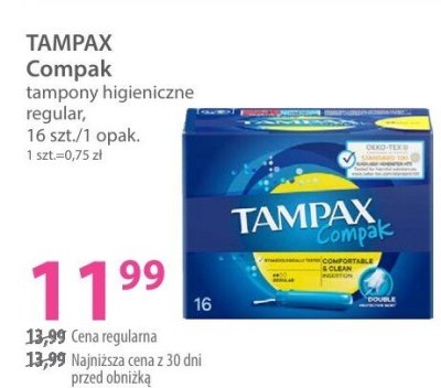Tampony higieniczne TAMPAX Compak regular promocja w Hebe