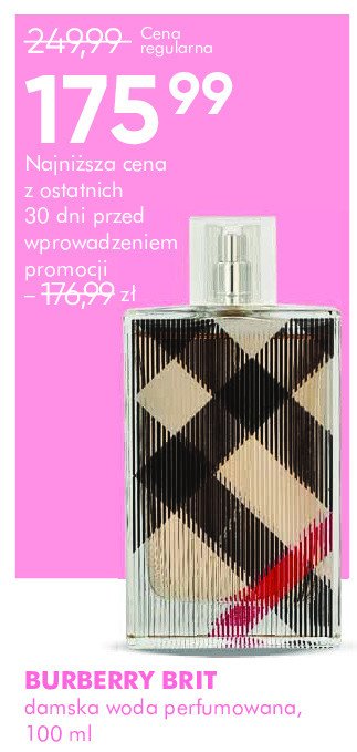 Woda perfumowana Burberry brit for women promocja