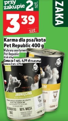 Karma dla psa/kota Pet Republic 400 g promocja w TOPAZ