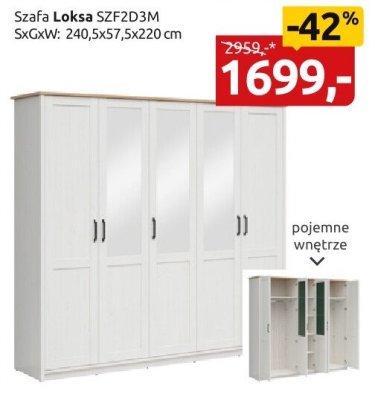 Szafa Loksa SZFZD3M promocja w Black Red White