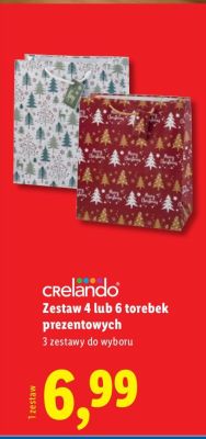 Zestaw 4 lub 6 torebek prezentowych Crelando, 3 zestawy do wyboru promocja w Lidl