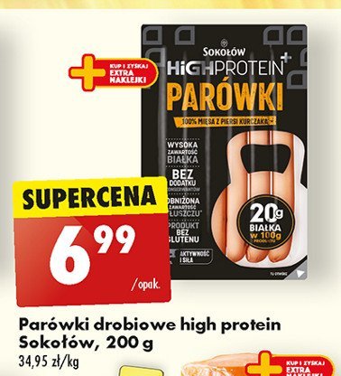 Parówki drobiowe high protein Sokołów promocja