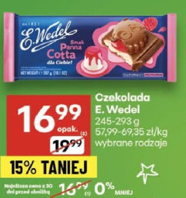 Czekolada E. Wedel promocja w Delikatesy Centrum