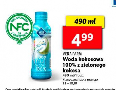 Woda kokosowa 100 % Vera farm coco nut water promocja
