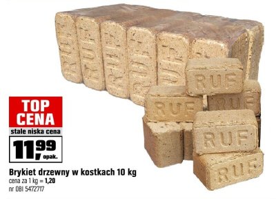 Brykiet drzewny w kostkach promocja w OBI
