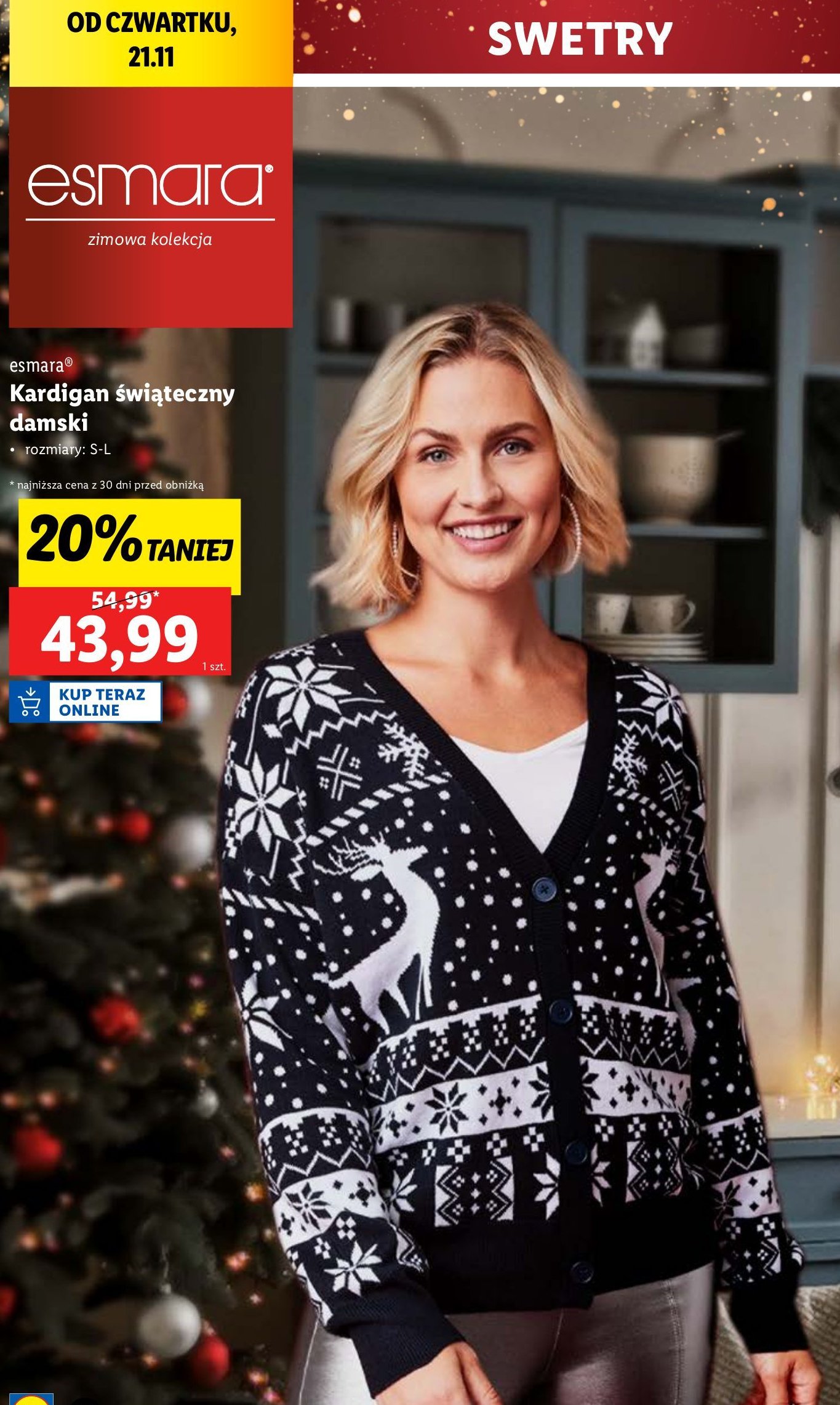 Kardigan rozm. s-l Esmara promocja w Lidl