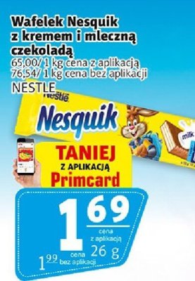 Wafelek Nesquik z kremem mleczną czekoladą promocja w Prim Market