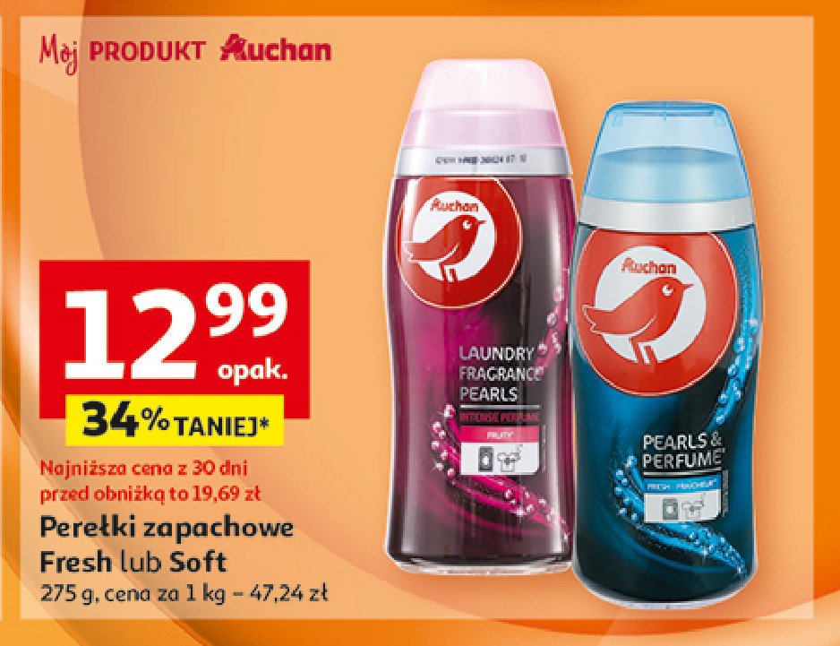 Perełki zapachowe do prania czerwone Auchan promocja