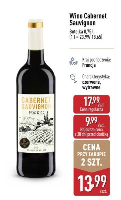 Wino Cabernet Sauvignon  promocja w Aldi