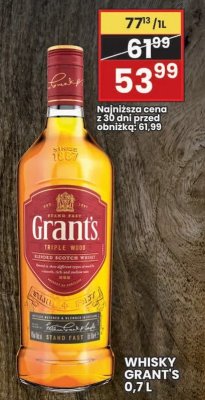 Whisky Grant's 0,7L promocja w Wafelek