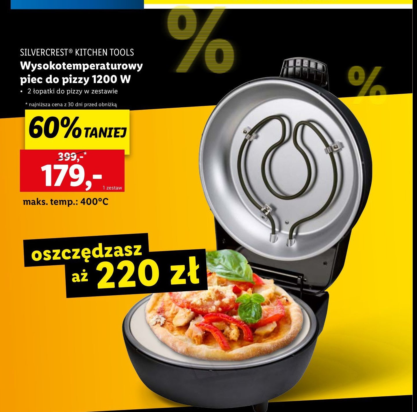 Piec do pizzy 1200w Silvercrest promocja w Lidl