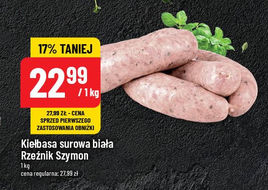 Kiełbasa biała surowa Rzeźnik szymon poleca promocja