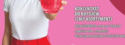 Koncentrat do napojów (cały asortyment) 405ml HERBAPOL promocja w Arhelan