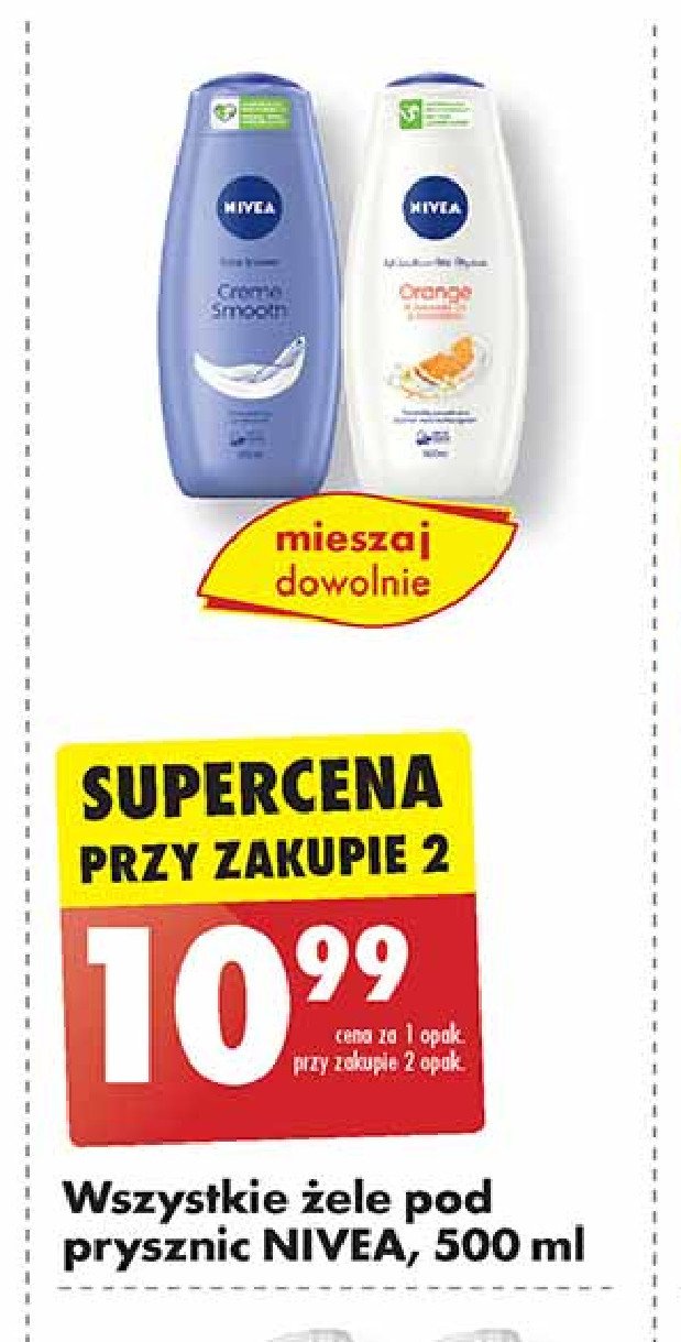 Żel pod prysznic care & orange (happy time) Nivea promocja w Biedronka