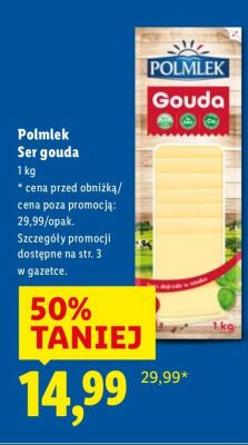 Ser gouda Polmlek promocja w Lidl
