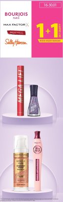 Produkty do makijażu Bourjois, Max Factor, Rimmel, Sally Hansen 1+1 promocja w Hebe