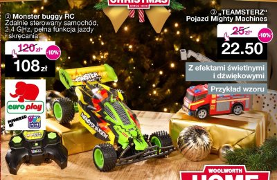 Monster buggy RC - Zdalnie sterowany samochód, 2.4 GHz, pełna funkcja jazdy i skręcania promocja w Woolworth