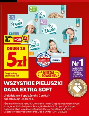 Pieluchy Dada Extra Soft drugi za 5 zł promocja w Biedronka