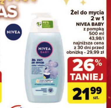 Delikatny żel do mycia ciała i włosów Nivea baby promocja