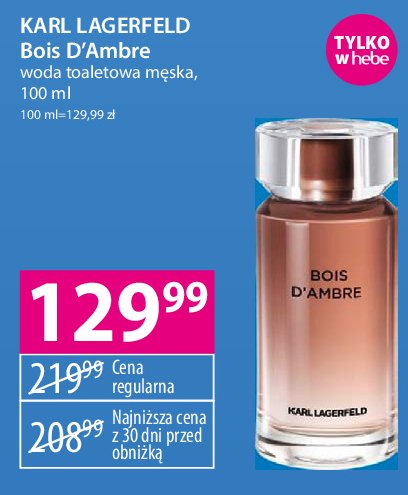 Woda toaletowa KARL LAGERFELD BOIS DE AMBRE promocja
