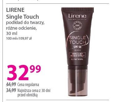 Podkład kryjący 02 natural Lirene single touch promocja