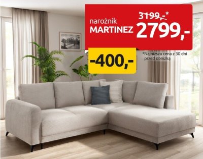 Narożnik MARTINEZ promocja w Black Red White